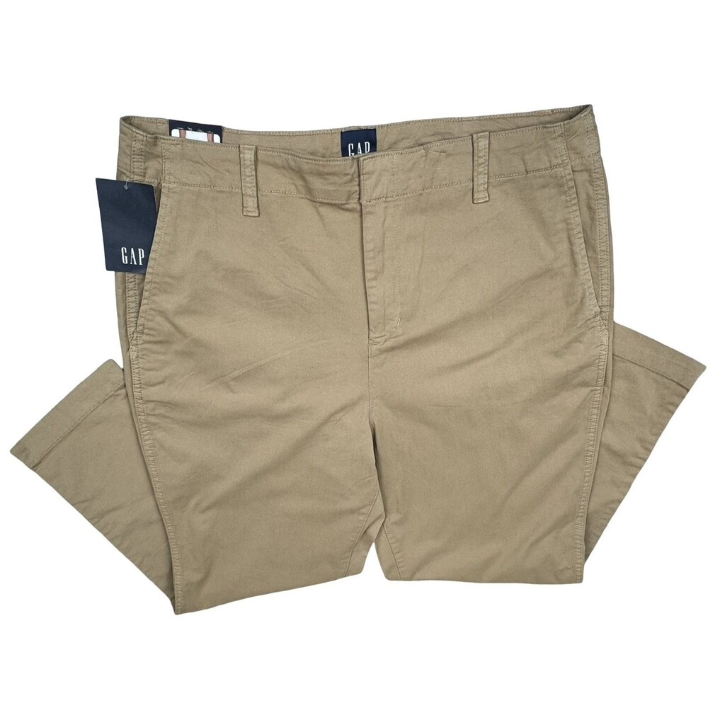 Gap Womens Size 16 Slim Ankle Pants Brown Tan Khaki 26.5" Inseam Casual New